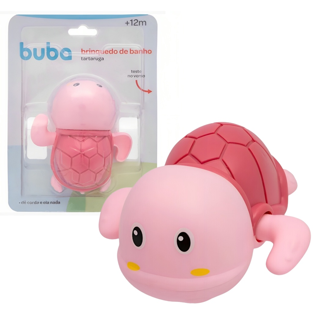 Brinquedo de Banho Tartaruga Rosa Para Bebes Que Nada 17101B - Buba - Mom & Baby