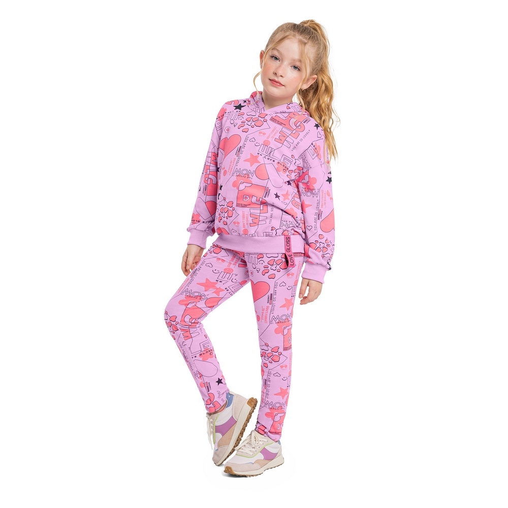 Blusão Infantil Feminino Oversize em Molecotton Gloss - Baby & Kids Fashion