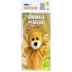 LIVRO COM FANTOCHE ANIMAIS DA SELVA