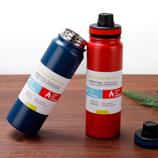 Garrafa Térmica de Academia 800ml De Aço Inoxidável Com Isolamento Térmico Com Alça