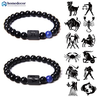 HOMEDECOR 12 Constelações Pulseira De Moda Criativa Elástica De Corda Ajustável Com Contas Para Homens Mulheres Q5T7