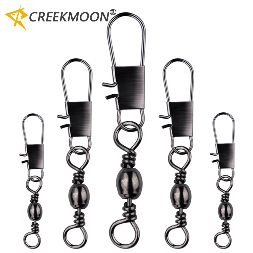 50PCS Linha De Pinos De Conexão De Pesca Com Fivela De Intertravamento Tackle Hanging snap Swivels Anéis Sólidos