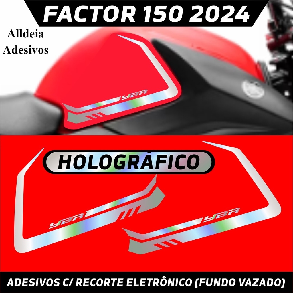 Adesivo Yamaha Factor 150 2024 Tanque Lateral Holográfico R3