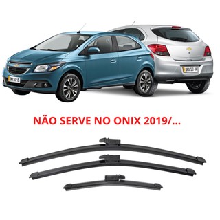 Kit 3 Palhetas ONIX 2013 2014 2015 2016 2017 2018/18 Limpador De Parabrisa Dianteiro + Traseiro em Oferta na Shopee