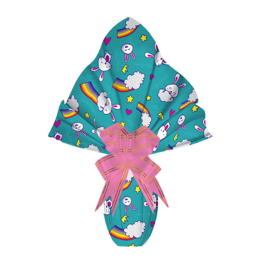 25 Sacos Express  PÁSCOA  COELHO TURQUESA  ARCO IRIS Ovo Páscoa 250g a 350g - 35X35 cm  Luckyfest em Oferta na Shopee