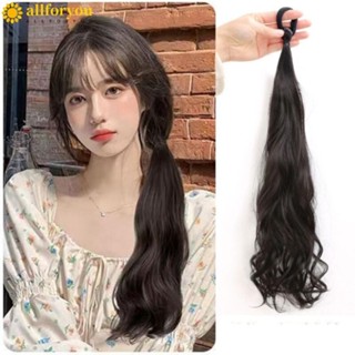 ALLFORYOU1 Peruca De Rabo De Cavalo , Perucas Longas De 18 Polegadas , Acessórios De Cabelo Cabeleira Ondulada Resistente Ao Calor Fibra Sintética Cauda Para Mulheres