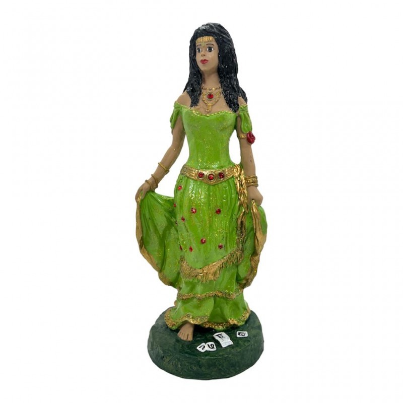 Escultura Cigana Esmeralda Umbanda Verde Clara 23 cm Resina