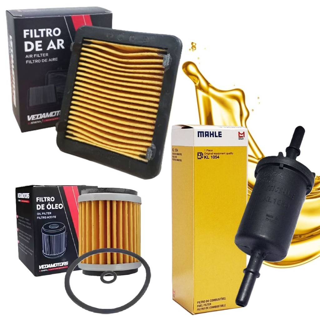 Kit de Filtros Xtz 250 Lander / Xtz 250 Teneré (Filtro de Combustível, Filtro de Ar, Filtro de Óleo) em Oferta na Shopee
