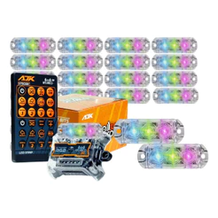 Kit 30 Faróis 6w Colorido + Strobo Ajk Rgb Rítmico 3.0