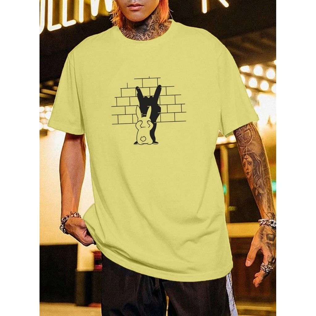 Camiseta Oversized Sombra Academia Blusa Tijolos Camisa T Shirt Coelhinho Estampa Bordado