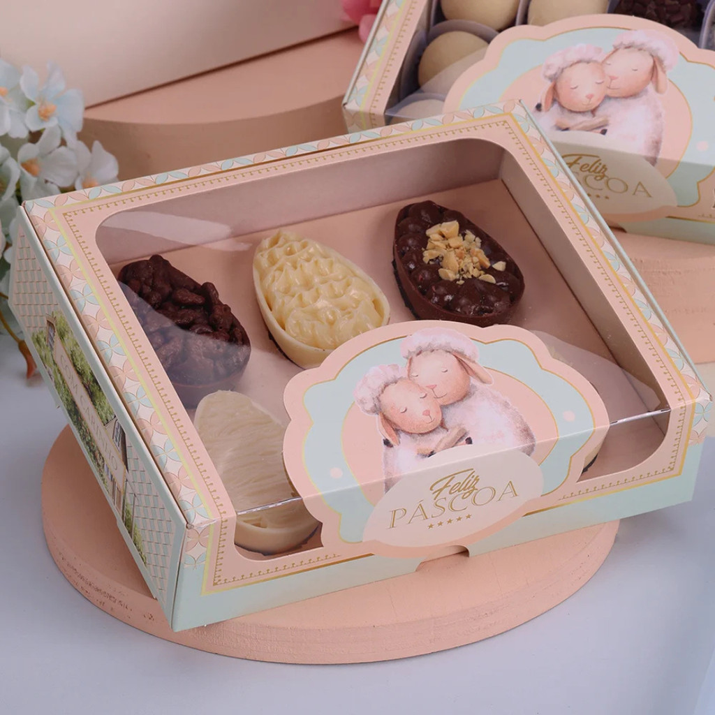 10 CAIXA PARA 20 DOCES OU 6 MINI OVOS 50G COM VISOR PASTOREIO 4696 (PASCOA JANGO OUTLET)