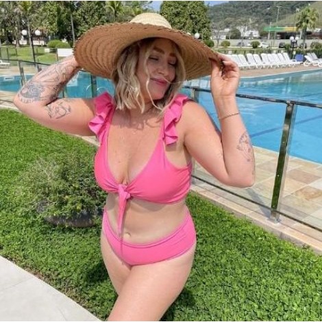 Biquini Búzios Feminino Plus Size GG sem Bojo Ombreira Ripple