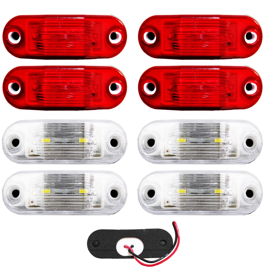 8 Lanterna Teto Ônibus Caminhão Baú Van 2 LED BIVOLT +Chicote