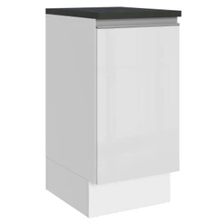 Balcão Armário de Cozinha 100% Mdf 40 cm 1 Porta Porta Branco Brilho Acordes Madesa