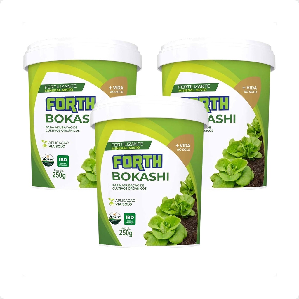 Kit 3 Fertilizante Forth Bokashi para Cultivo Orgânico - 250 g em Oferta na Shopee