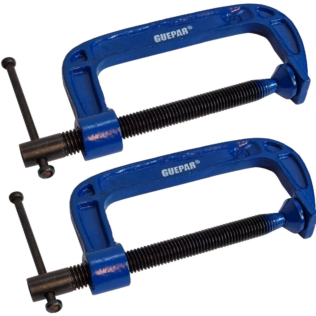 Kit 2 Grampo Sargento 100mm Fixação Tipo C 4 Pol. Marceneiro