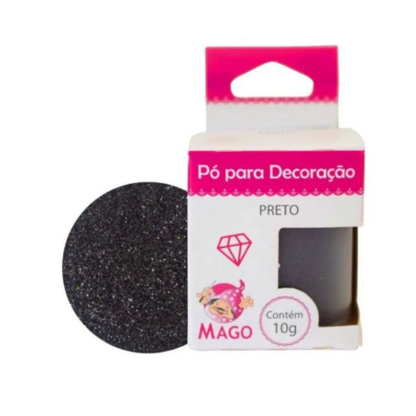 Pó para decoração - Preto - 10g - Mago - Food & Beverages