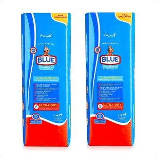 Kit 2 Tapete Higiênico Blue Premium 82x60 cm - 30 Unidades