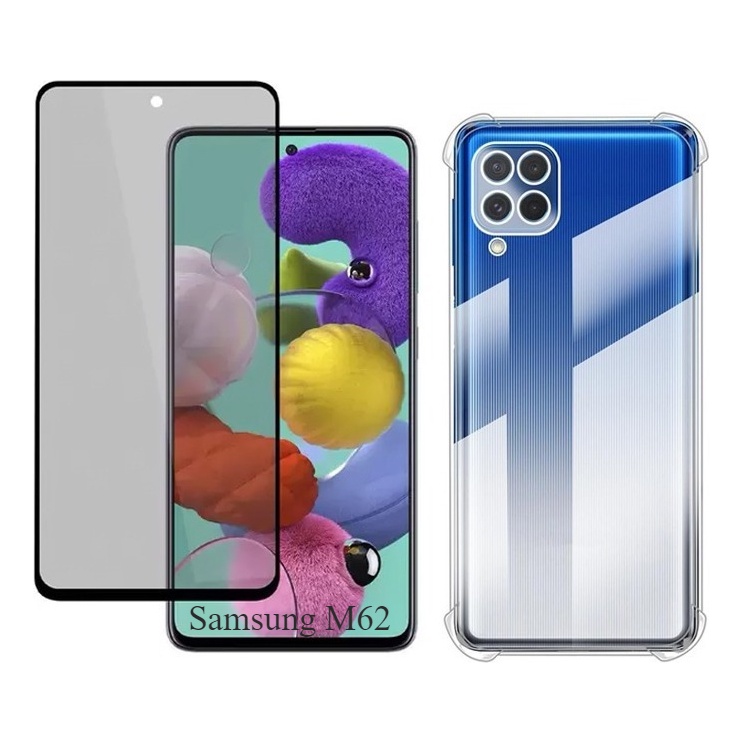 Kit Capa Anti Impacto + Película Privacidade Para Galaxy M62