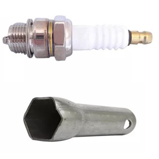 Vela de Ignição para Motorizada + Chave de Vela em Aço para Motorizada 2 Tempos 80cc