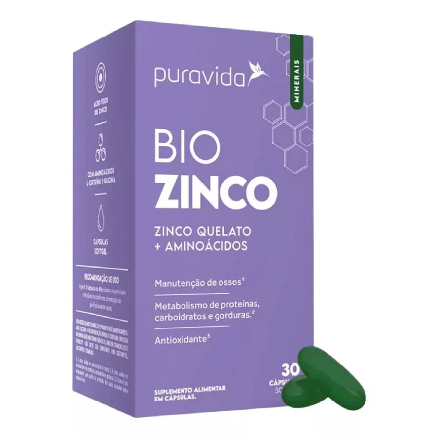 Bio Zinco Quelato Puravida 30 cápsulas Softgel