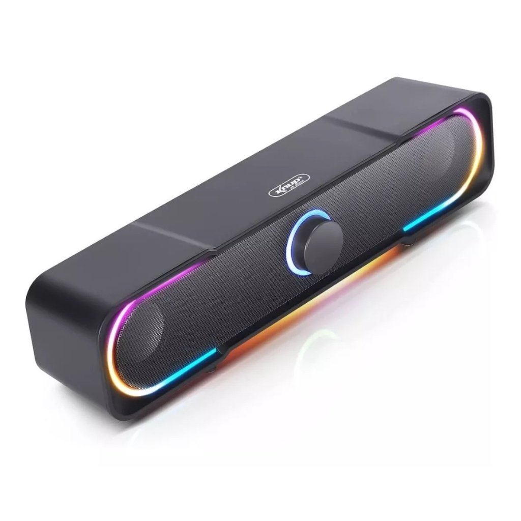 Caixa De Som Para Pc Notebook Tipo Soundbar Rgb Gamer P2 Usb