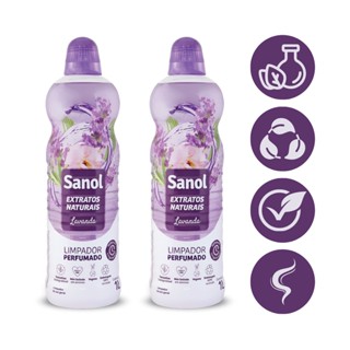 Kit 2 Limpador Perfumado Sanol Extratos Naturais Lavanda 1L