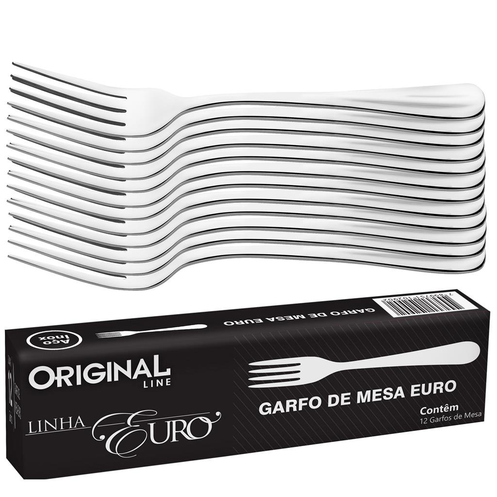 Jogo Aco Inox 12 Garfo Mesa Churrasco Restaurante Bar Lanchonete Buffet Euro Premium Original Line em Oferta na Shopee
