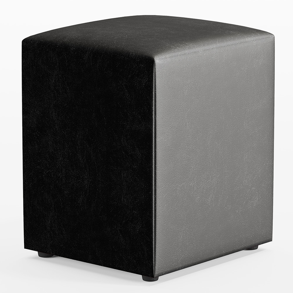 Puff Quadrado Decorativo Couríssimo Preto Sala Quarto Apoio para Pés L02 Lyam Decor em Oferta na Shopee