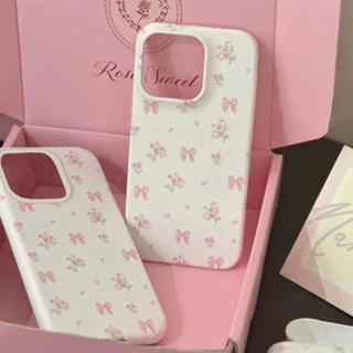 Capa para telefone iPhone Telefone Adequada para iPhone Korea ins Pink Bow Floral 15 / 14Promax Capa para telefone iPhone13 Highvalue 11 Fêmea 12 Soft 8 Capa protetora VQZQ