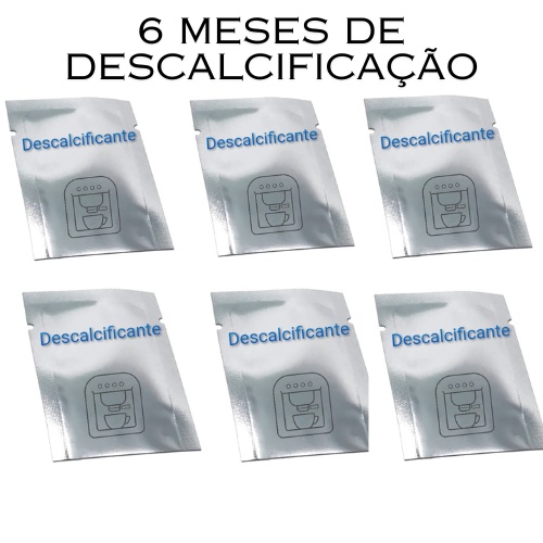 6 Sachês Descalcificante Cafeteira - Descalcificar Universal Remove Calcário