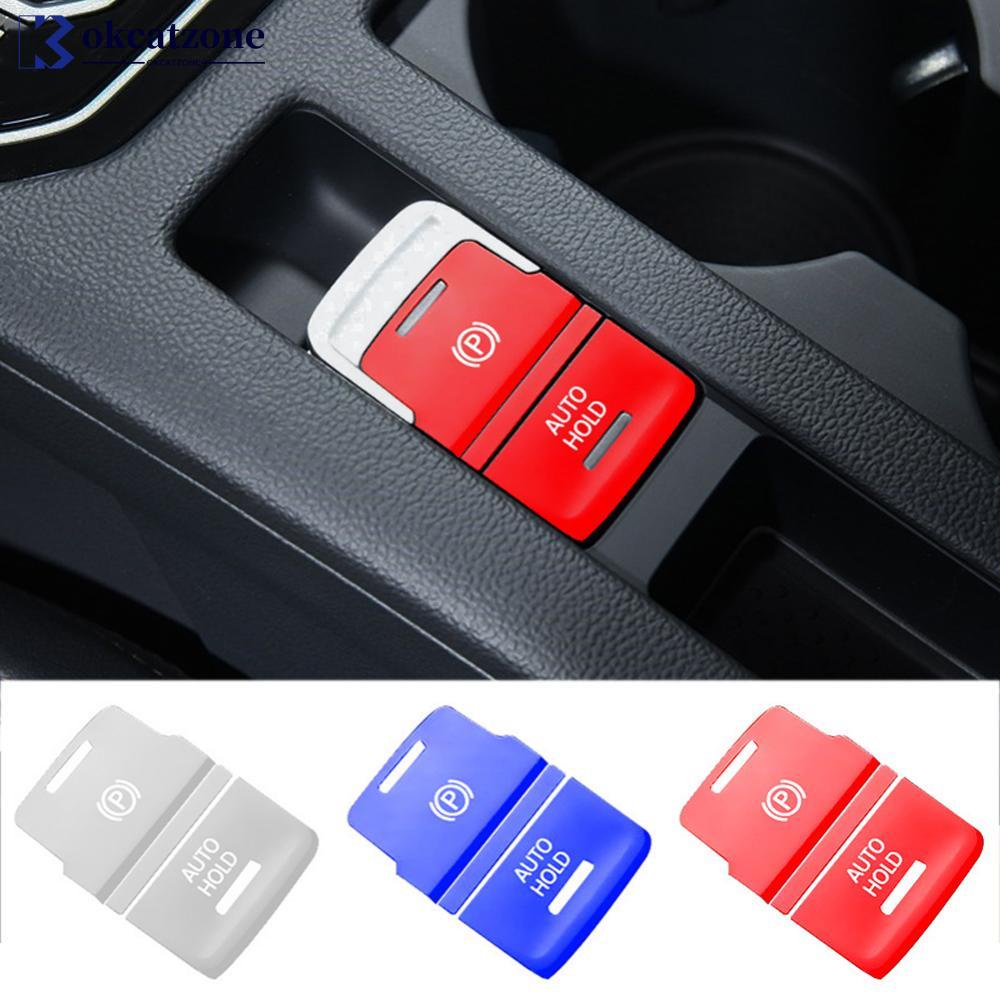 OKCATZONE Travão De Mão Do Carro Automóvel Auto Hold P Botão De Interruptor Tampa Autocolante Acessórios De Proteção Guarnição De Partida Para VW Golf 7 7.5 MK7 AT 2015-2019 E6O8