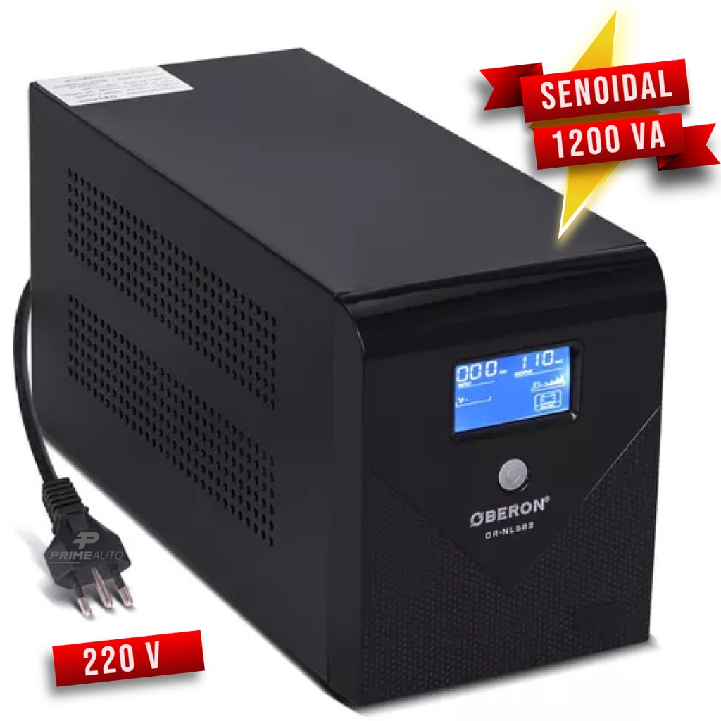 Nobreak Senoidal 1200va Estabilizador Led Pc Aquário Tv Som 720w Preto Saída 220V