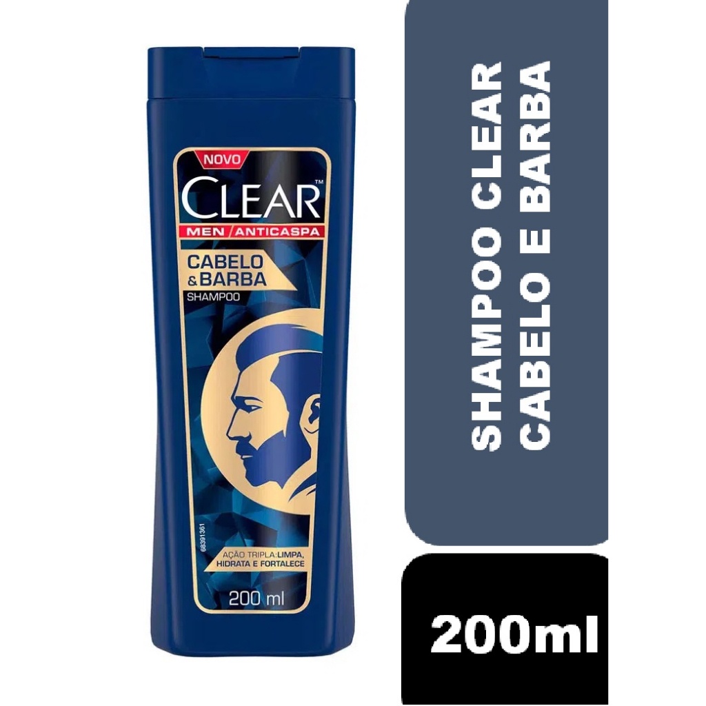 Shampoo Anticaspa Clear Men Cabelo e Barba 200ml