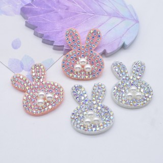 10Pcs Aplique De Applique De Rhinestone Coelho Costurar Em Patches Acessório De Pérola Para O Material De Ornamentos Roupas De Bricolagem Artesanal