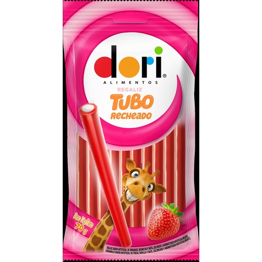 REGALIZ TUBO MORANGO ÁCIDO 17G