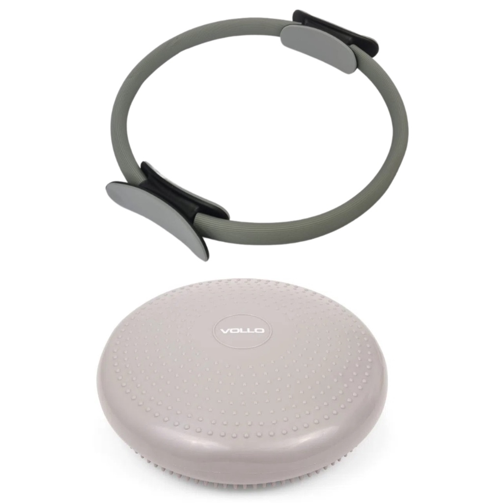 Kit Anel de Pilates + Disco de Equilíbrio C/Bomba Ginástica