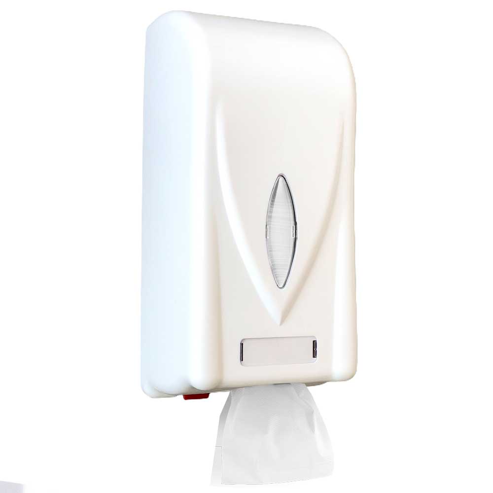 Suporte Dispenser porta papel higiênico Cai Cai interfolha Premisse para banheiro vestiário branco