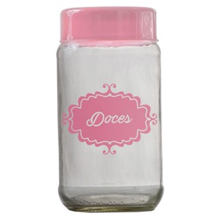 Pote Porta Doces de Vidro 800ml Rosa