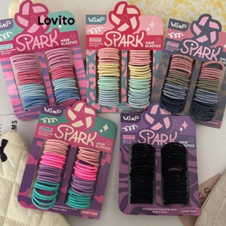 Lovito Laços De Cabelo Combinados Básicos Lisos Casuais Para Mulheres LFA10007
