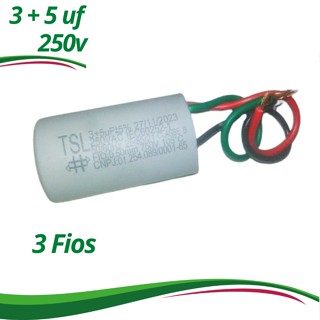 Capacitor Ventilador Teto 3+5uf (8uf) Lumen Air Control 250v