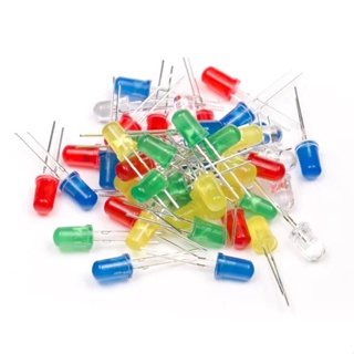 Kit 100 Leds Coloridos 5mm (5 Cores) Difusos – 20 Cores De Cada Azul Amarelo Verde Branco Vermelho Difuso em Oferta na Shopee