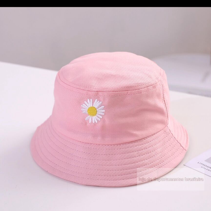 Chapéu Infantil Boné Cata Ovo Bucket Hat Criança Proteção Solar Para 1-6 Anos - Chapéu De Pescador Bordado crisântemo