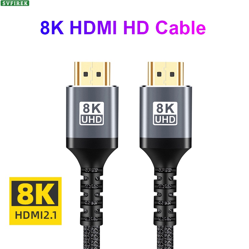 Cabo HDMI 8K/60Hz 48Gbps HDMI2.1 Macho Para 3D Super Clear HDR Monitores PC Portátil 4K/120Hz 1440p/144Hz