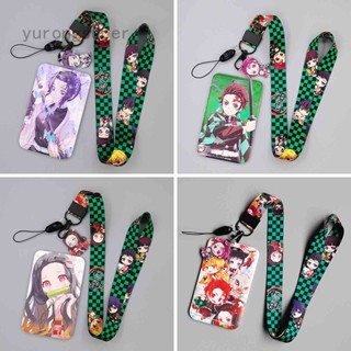Anime Demon Slayer Cartoon Caçador De Demônios Lanyard Neck Strap Porta-Cartões De Crédito