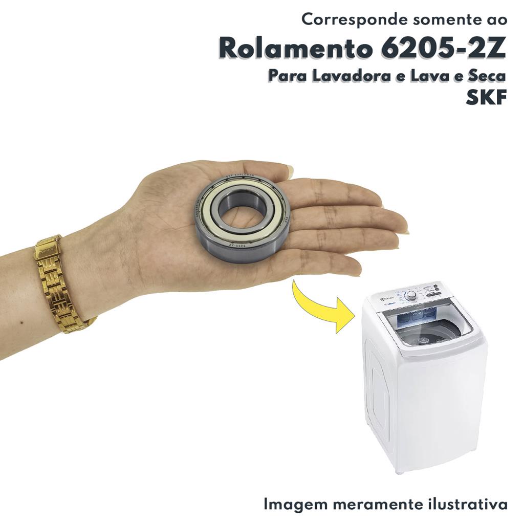 Rolamento Esfera LR 6205-2Z Para Lavadora Lava E Seca SKF Rolamento Inferior da Caixa