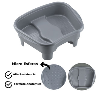 Bacia Para Pés Pedicure Reforçada Profissional Multiuso Relaxamento Com Pedestal Cinza Dompel