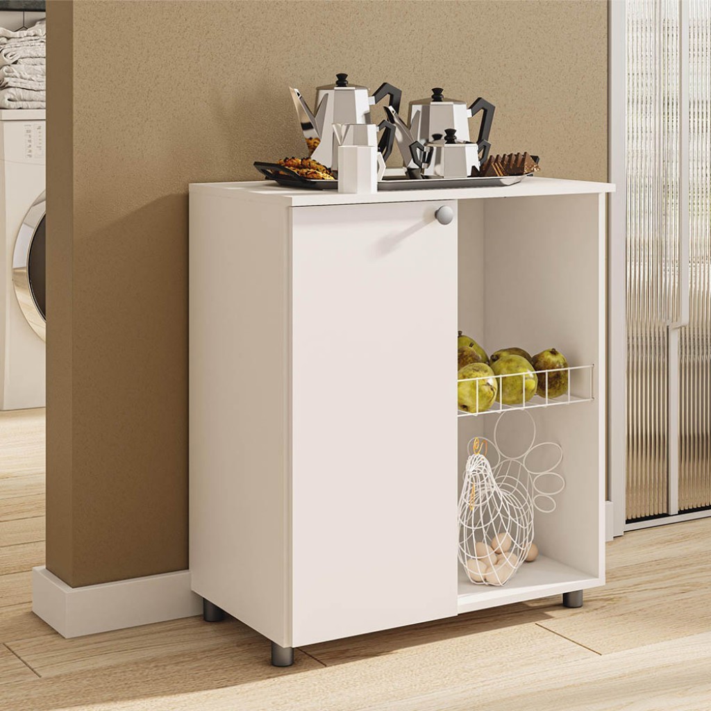 Balcão Fruteira Telasul Âmbar 1 Porta Branco - Home & Living