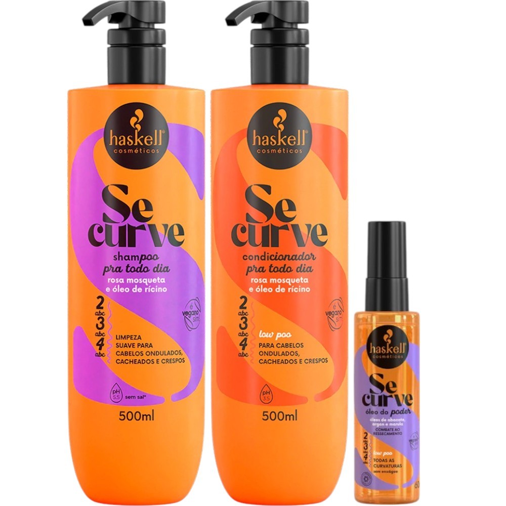 Kit Se Curve Shampoo + Condicionador 500ml + Sérum Óleo Do Poder 60ml Haskell