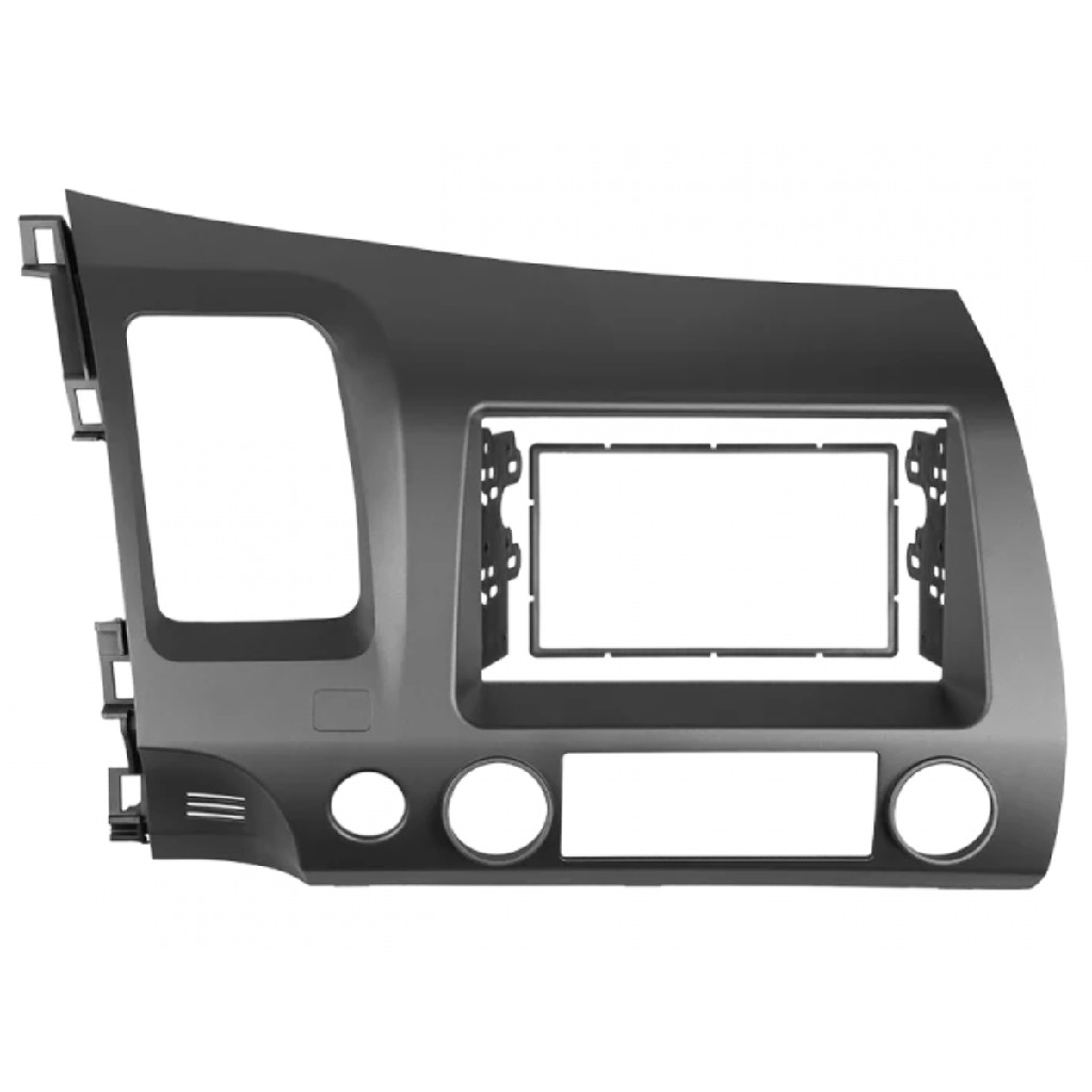MOLDURA PAINEL 2 DIN HONDA NEW CIVIC 2007 Á 2011 CINZA 7"